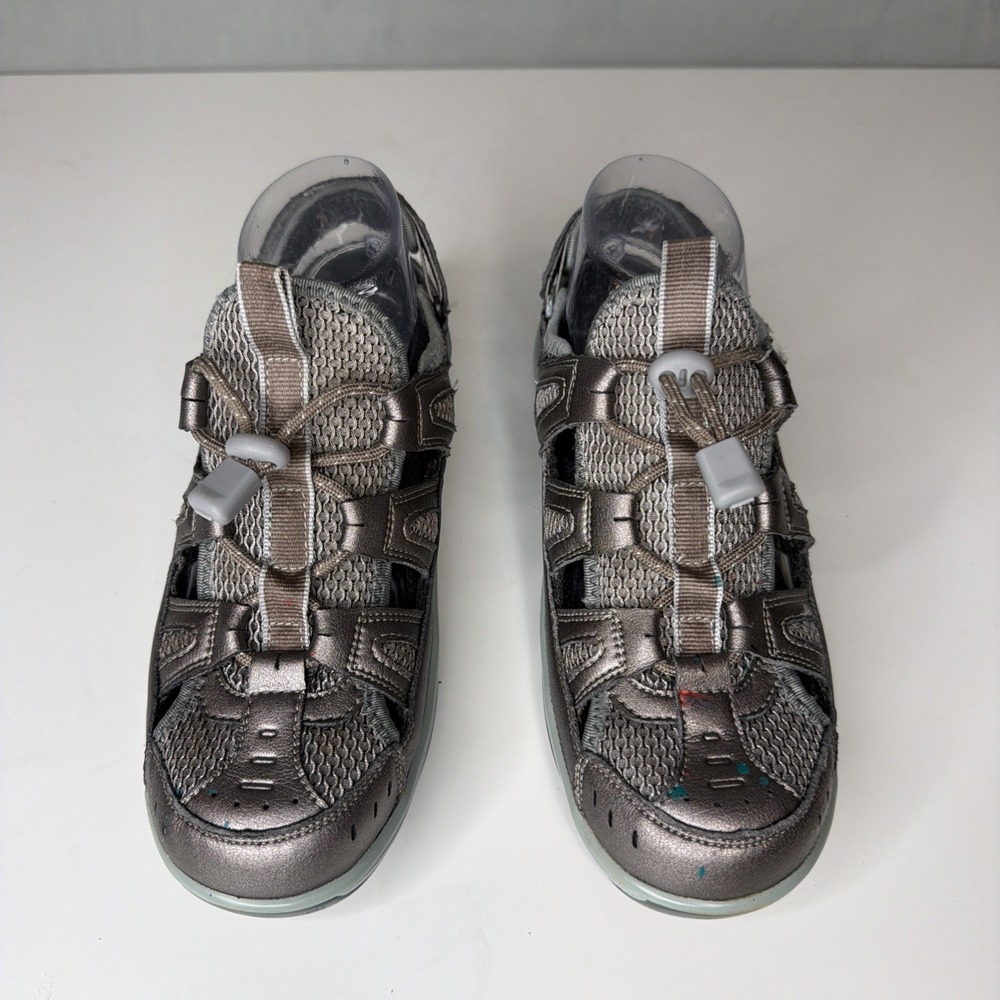 OrthoFeet Women's 997 Fisherman Sandals Size 7 D Wide Pewter Comfort Walking